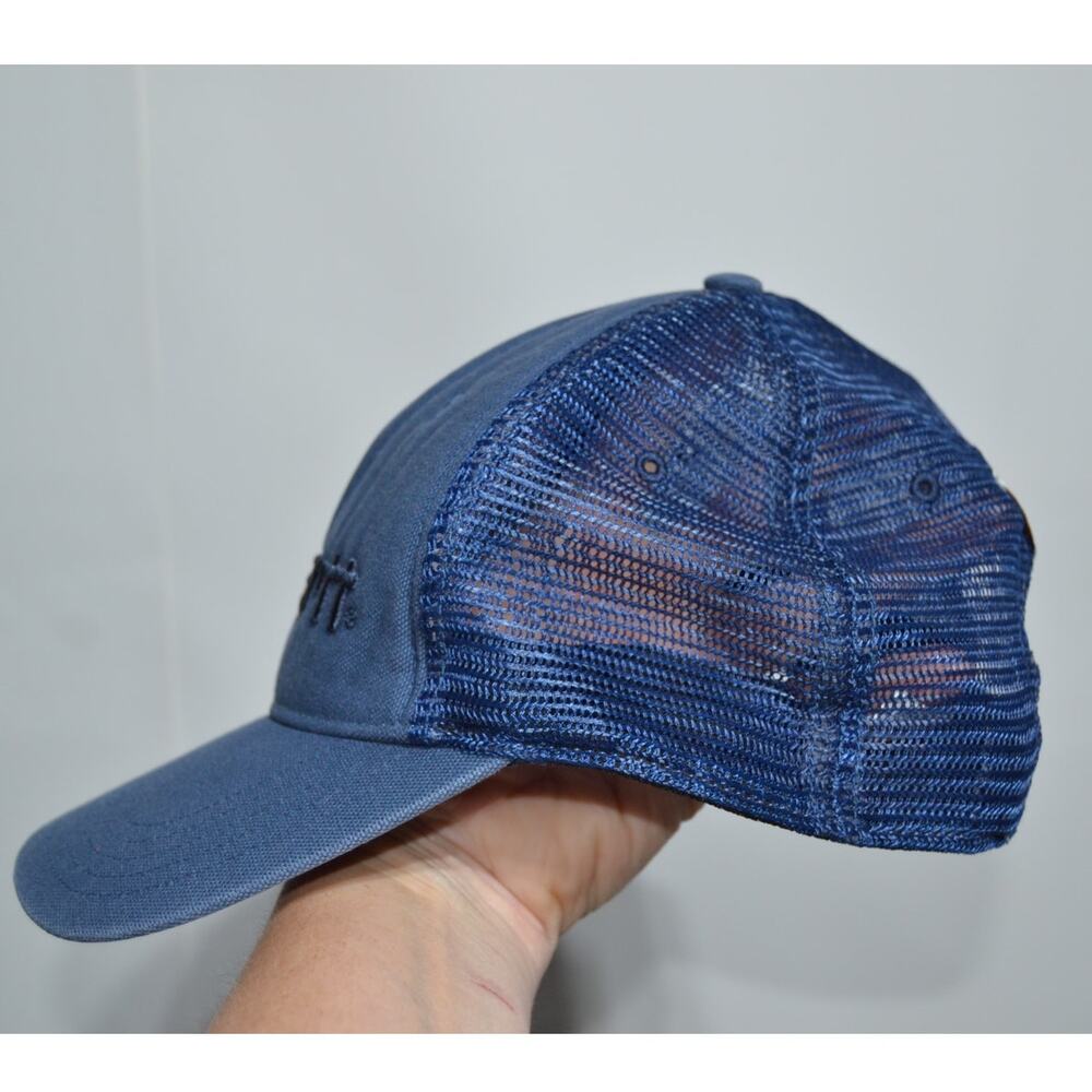 Carhartt High Profile 100% Cotton Dunmore Moisture Wicking Blue Hat - Picture 4 of 9